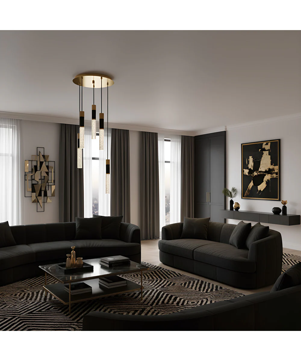 Davies 5-light Pendant Brushed Gold - Image 3