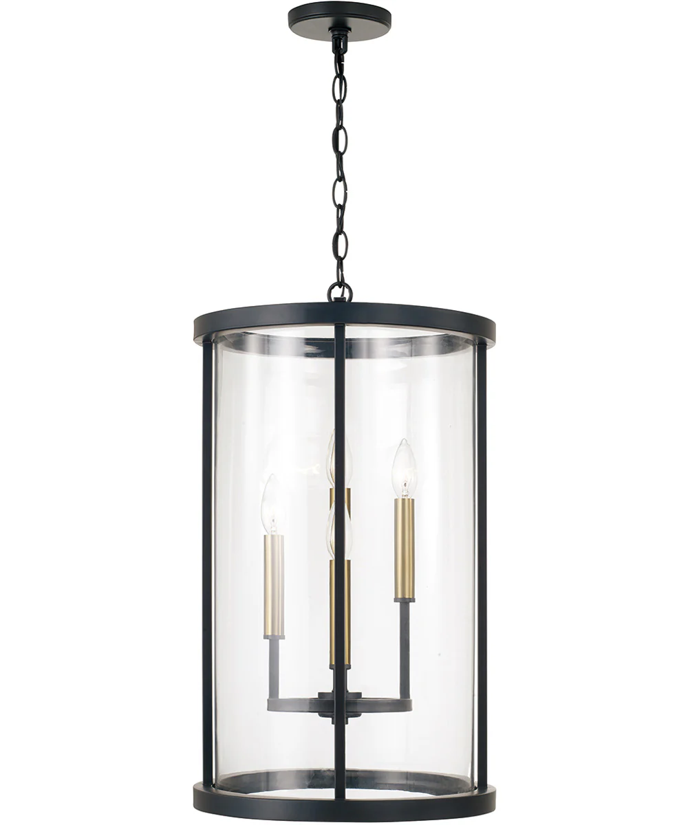 Davis 4-Light Pendant Espresso and Brass - Image 3