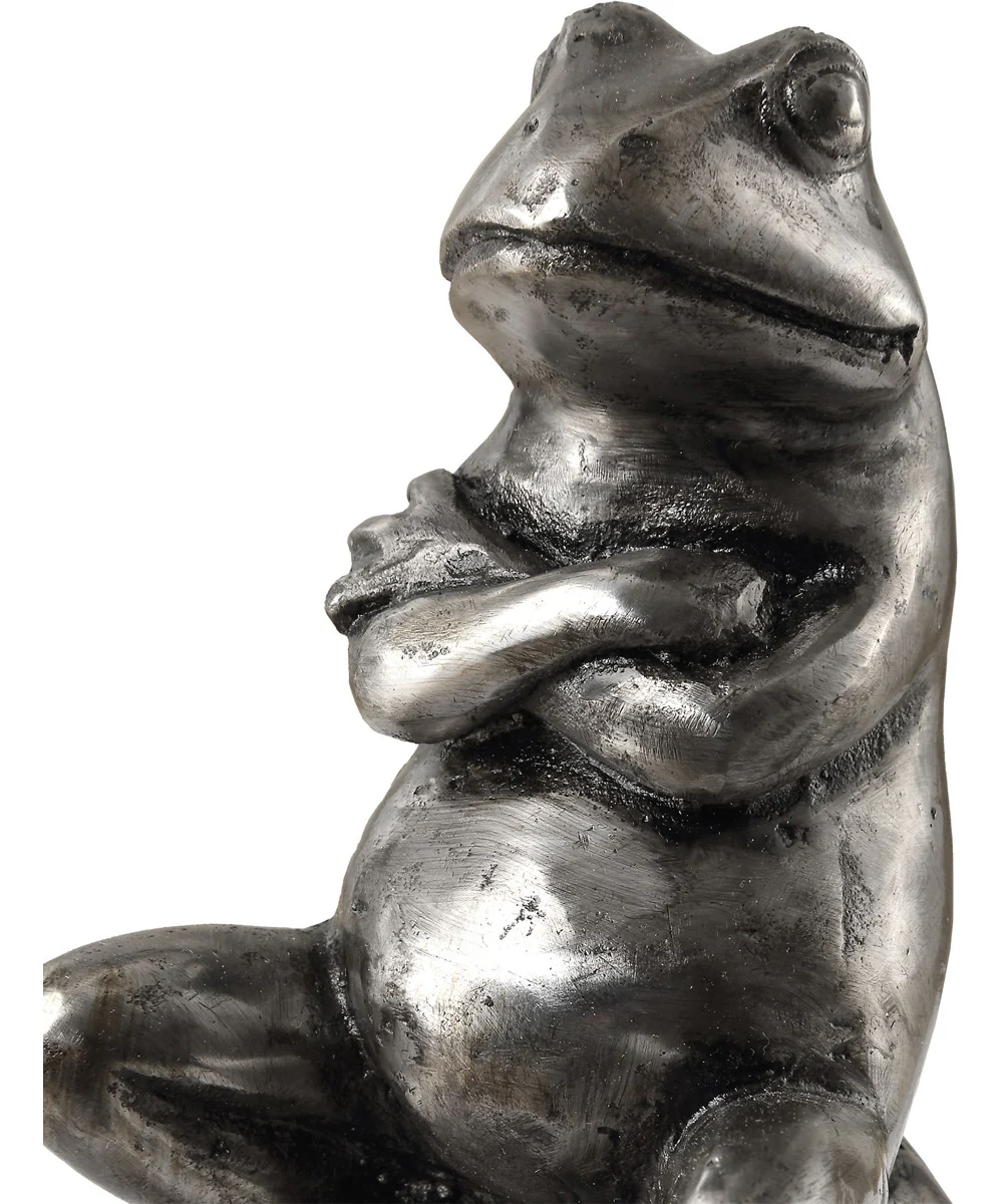 Daydreaming Frogs Aged Silver Bookends, Set of 2 - Image 5