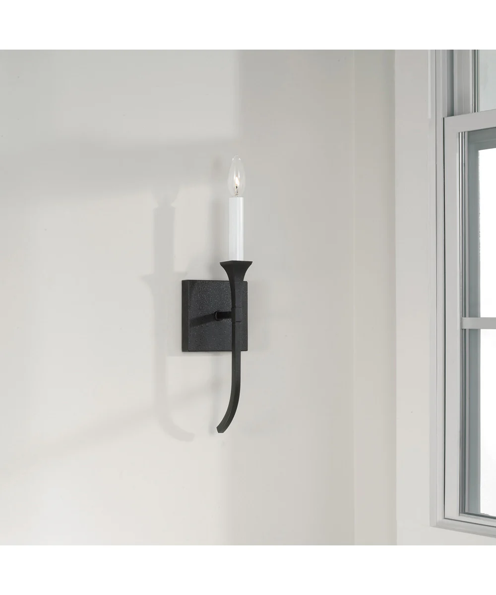 Decklan 1-Light Sconce Black Iron - Image 2