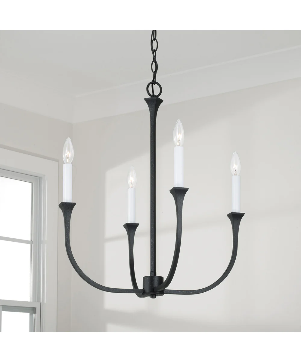 Decklan 4-Light Chandelier Black Iron - Image 2