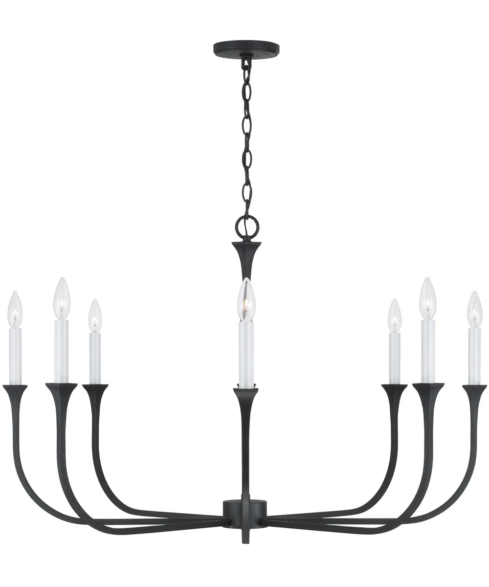 Decklan 8-Light Chandelier Black Iron - Image 7