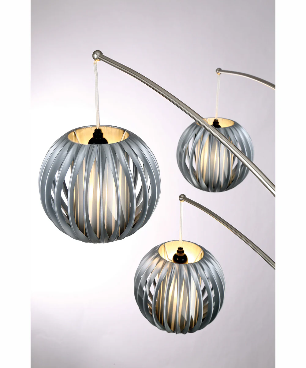 Deion 3-Light 3-Light Arch Lamp Ps With Grey Shade - Image 5