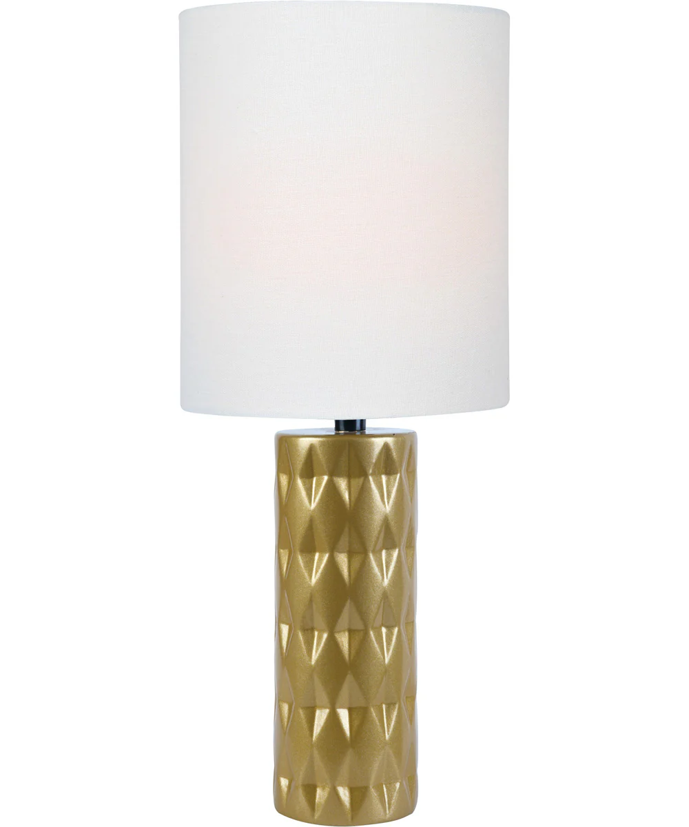 Delta 1-Light Table Lamp Gold Ceramichrome/ White Linen Shade