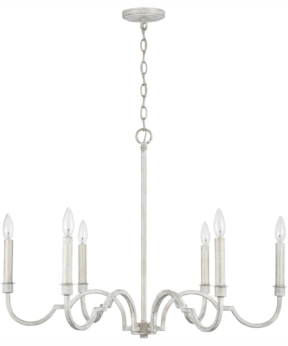 Demi 6-Light Chandelier Winter White