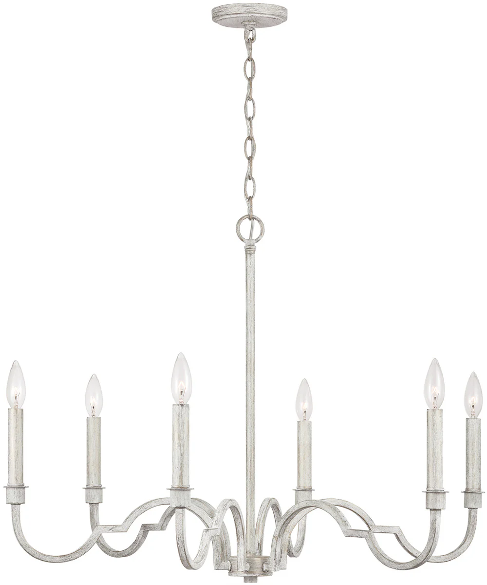 Demi 6-Light Chandelier Winter White - Image 4