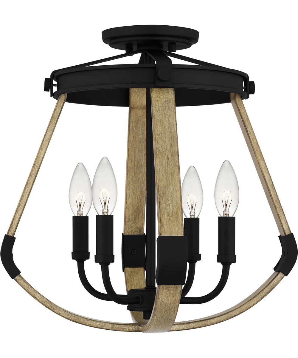 Demura 4-light Semi Flush Mount Matte Black - Image 2