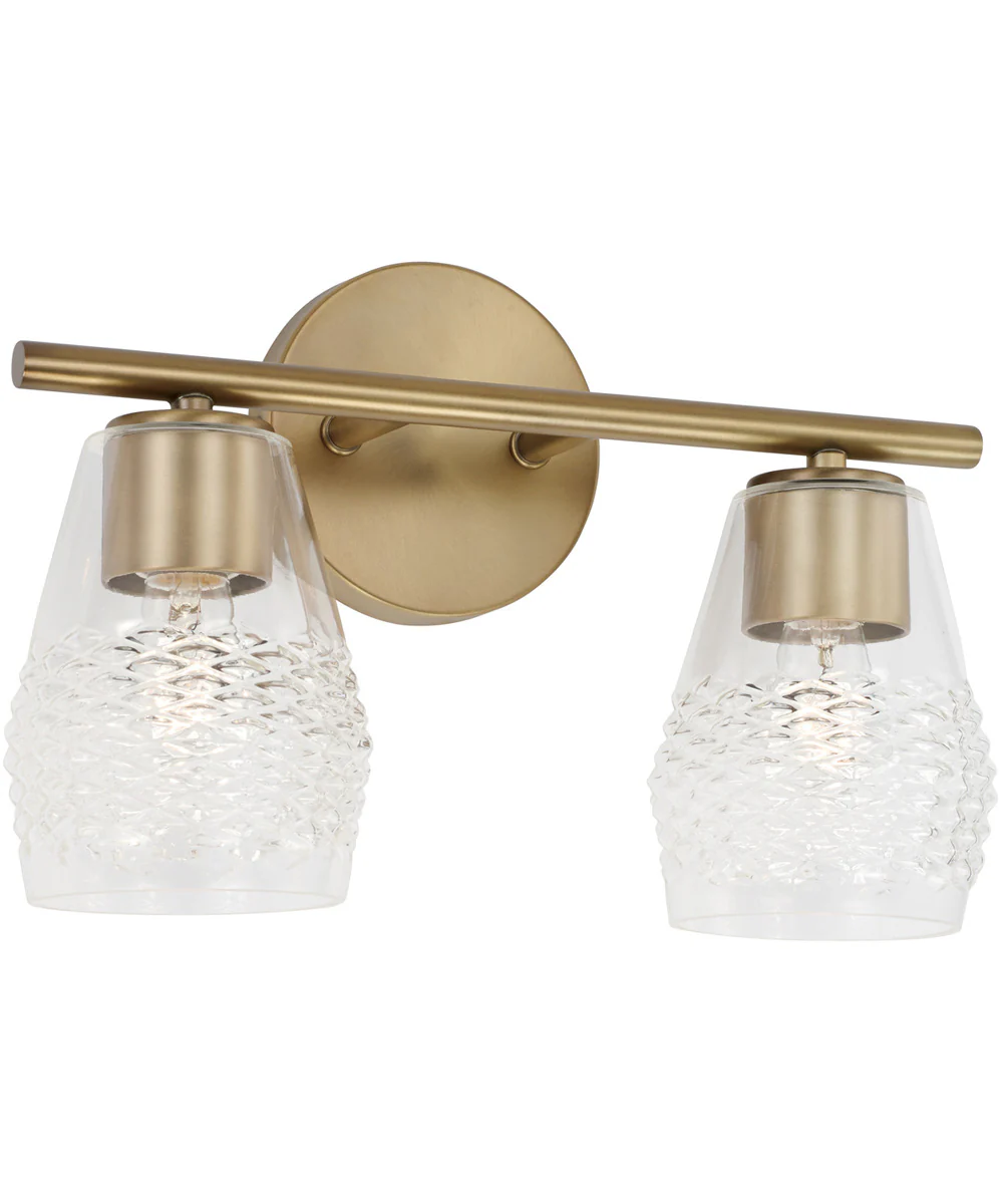 Dena 2-Light Vanity Aged Brass
