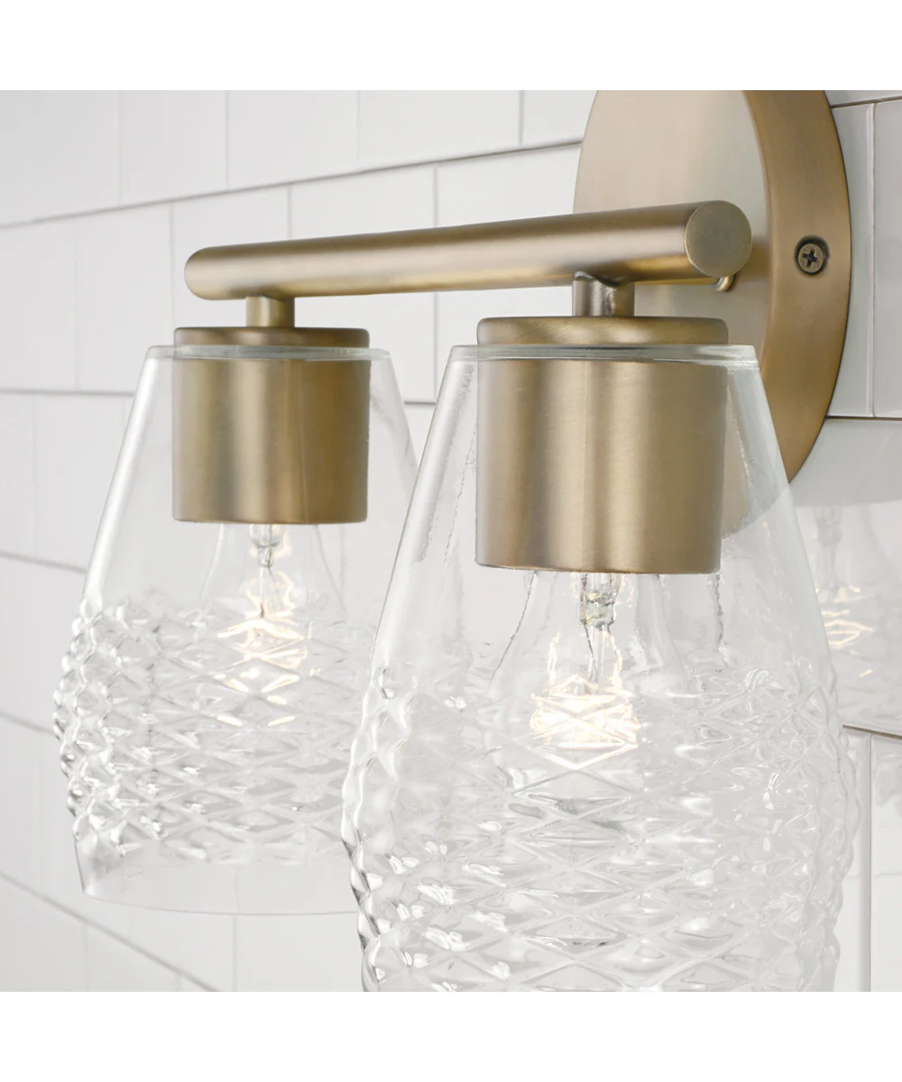 Dena 2-Light Vanity Aged Brass - Image 3