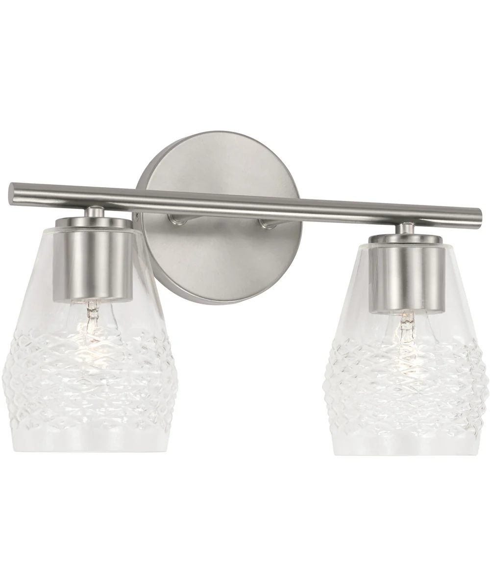 Dena 2-Light Vanity Brushed Nickel