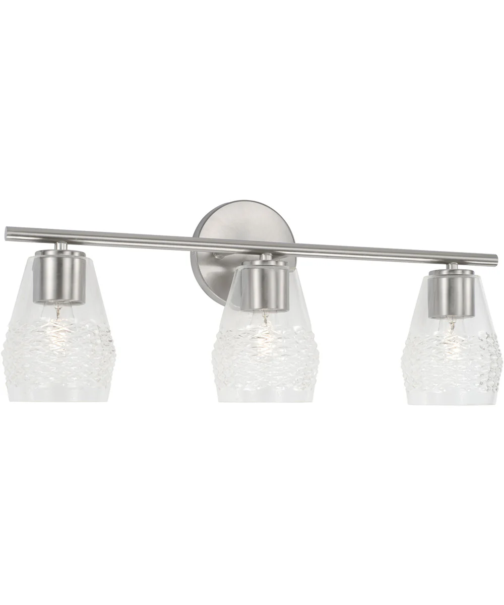 Dena 3-Light Vanity Brushed Nickel