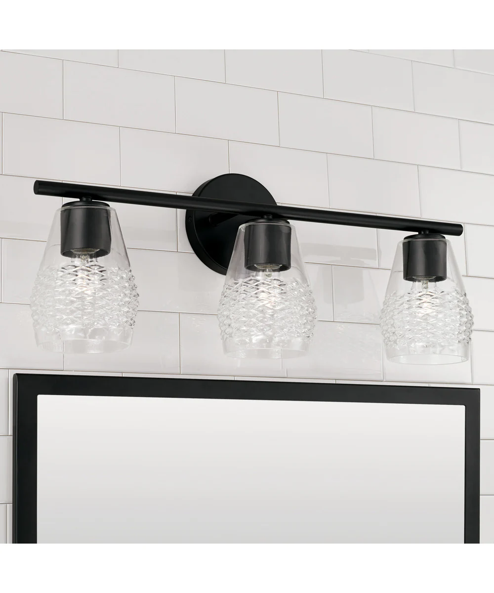 Dena 3-Light Vanity Matte Black - Image 2