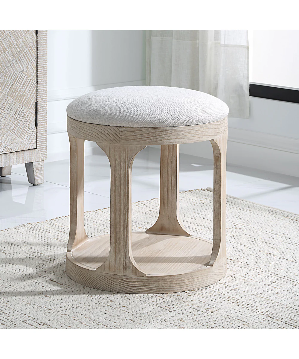 Dennen Oak Ottoman - Image 2