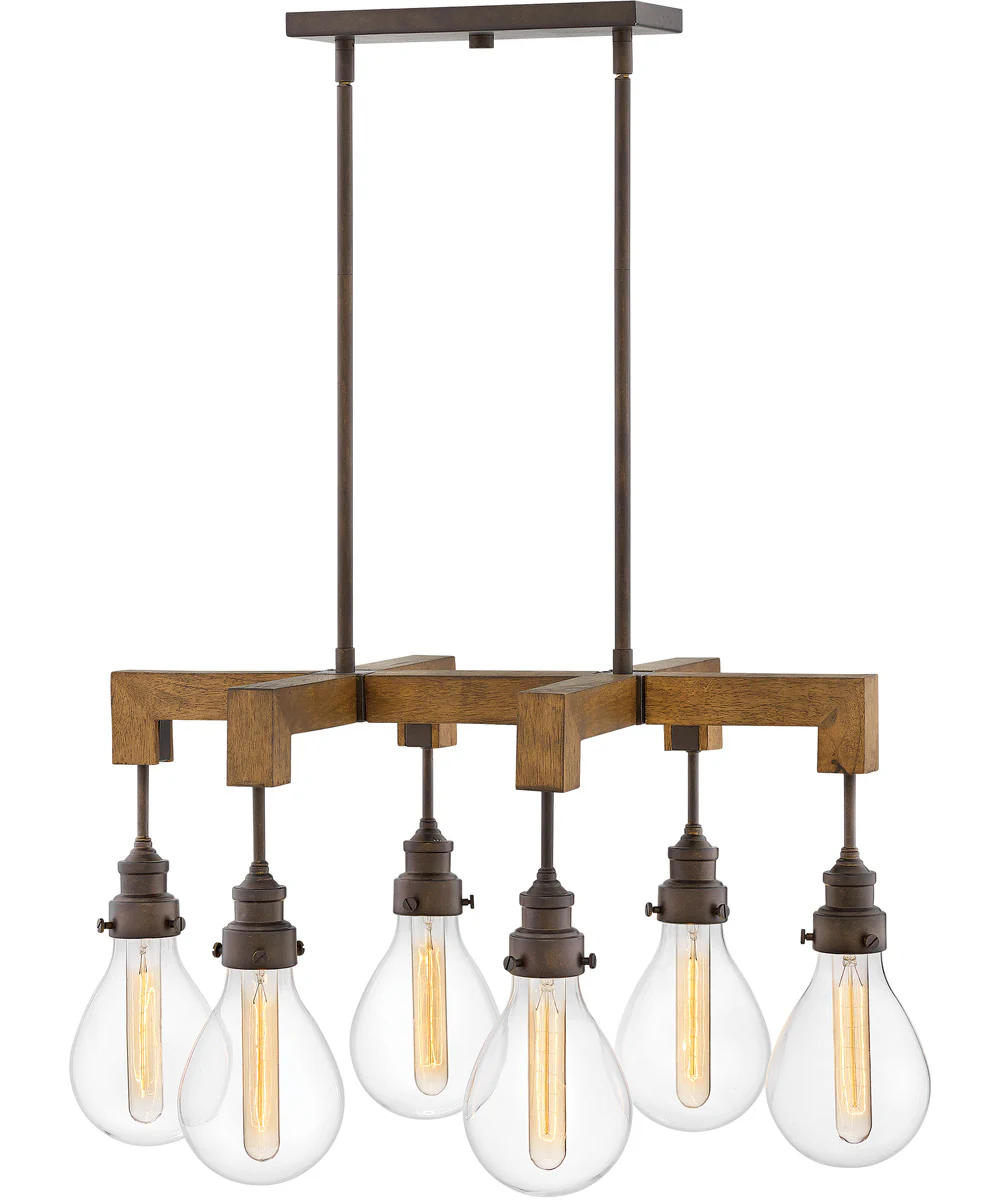30" Denton 6-Light Medium Linear in Industrial Iron