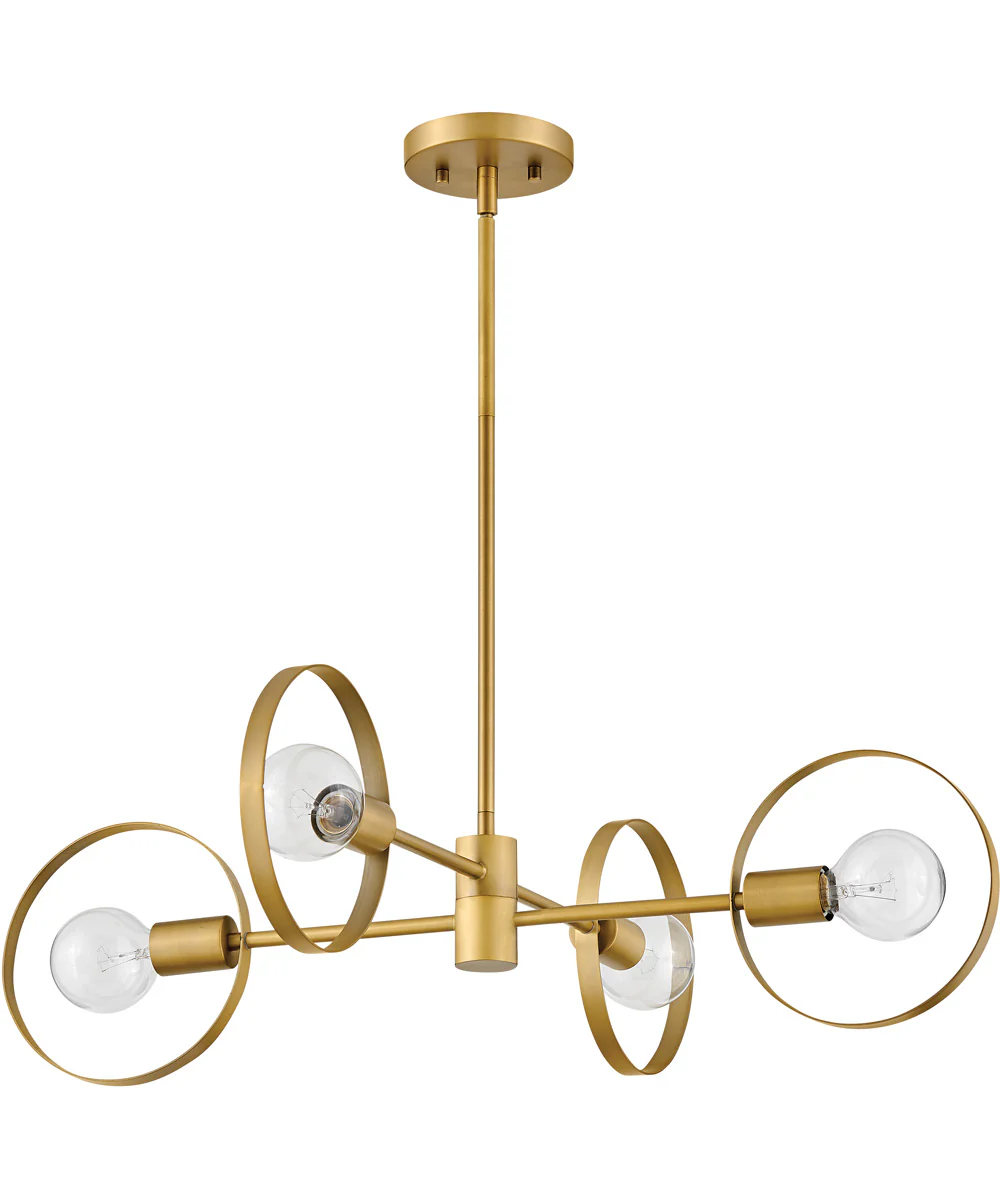 Desi 4-Light Medium Single Tier in Lacquered Brass
