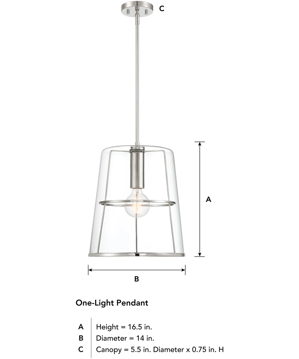 Alonzo 1 Light Pendant Polished Nickel - Image 5