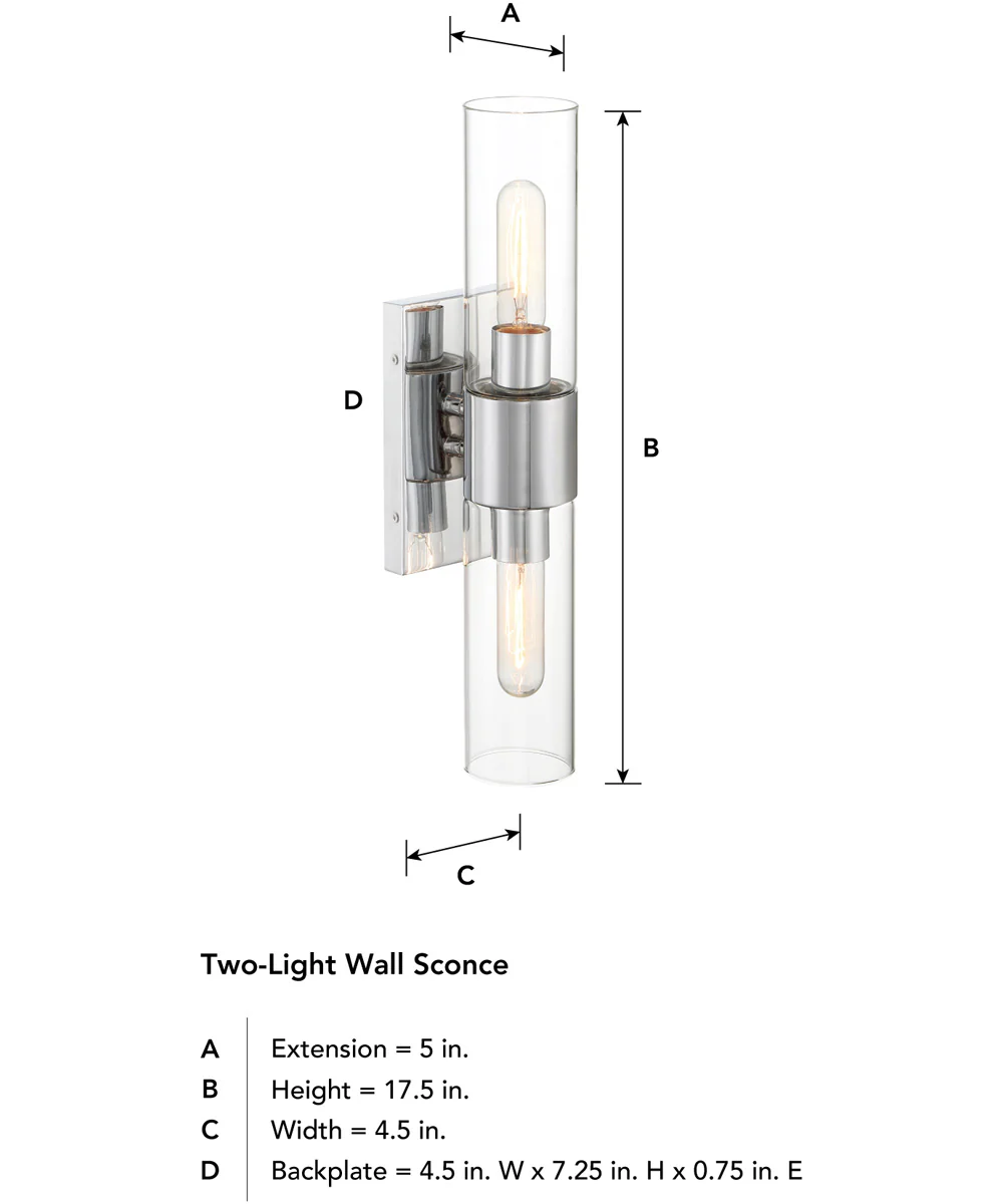 Anton 2 Light Wall Sconce  Chrome - Image 5