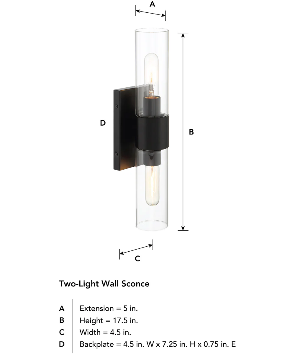 Anton 2 Light Wall Sconce  Matte Black - Image 5