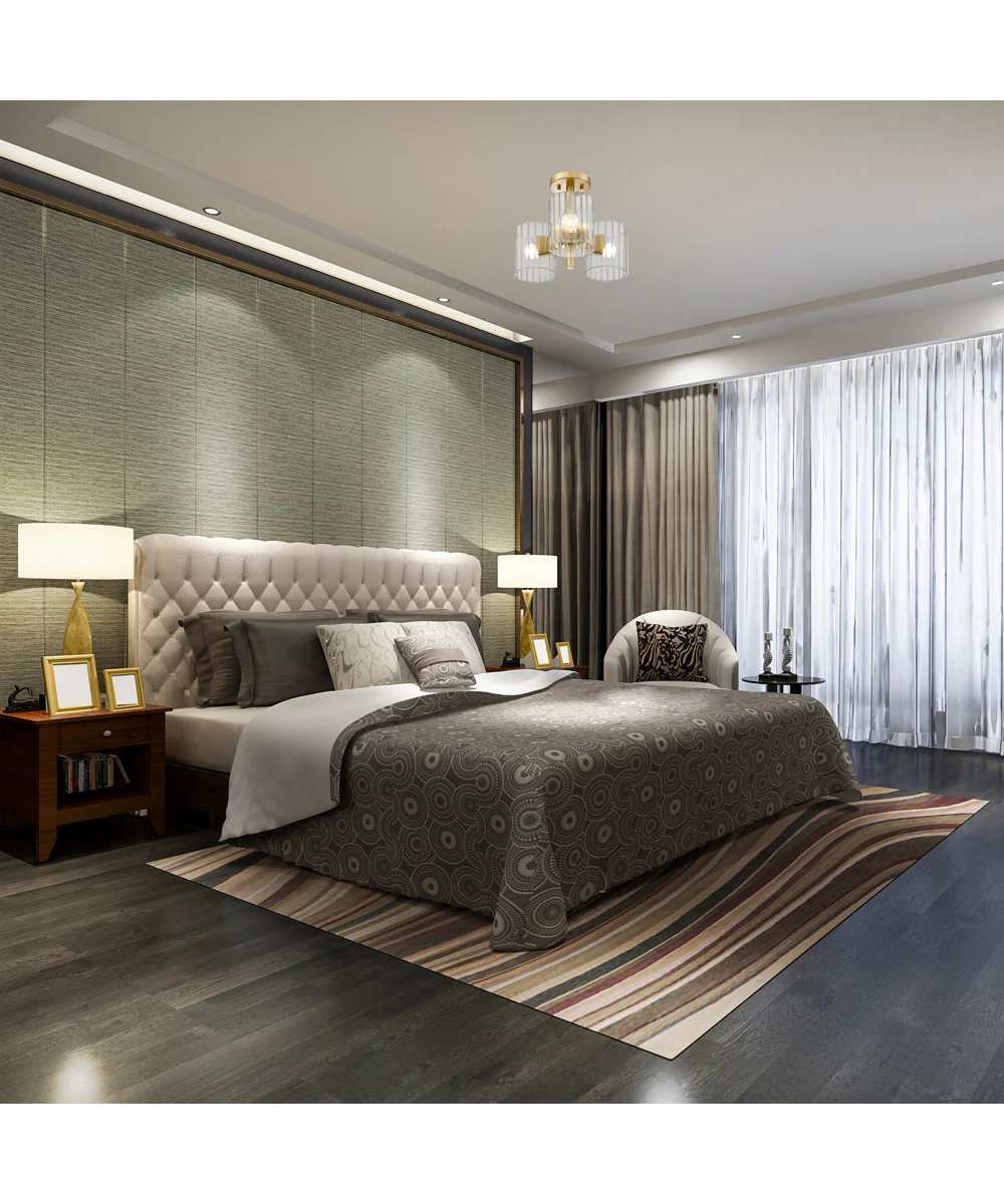 Aries 3 Light Semi Flush  Brushed Gold - Image 3