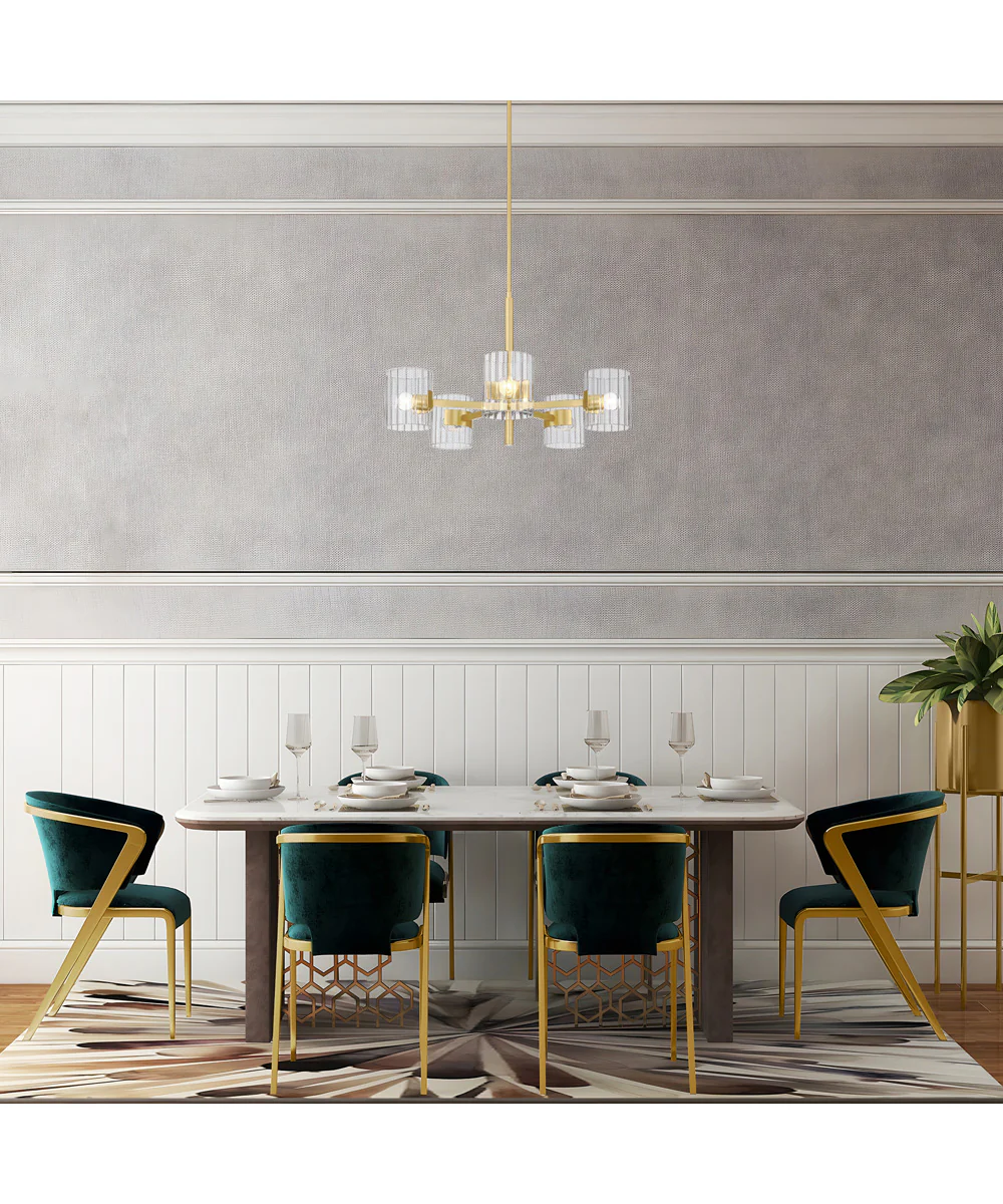 Aries 5 Light Chandelier  Brushed Gold - Image 3