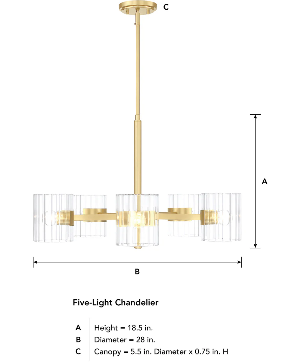 Aries 5 Light Chandelier  Brushed Gold - Image 5