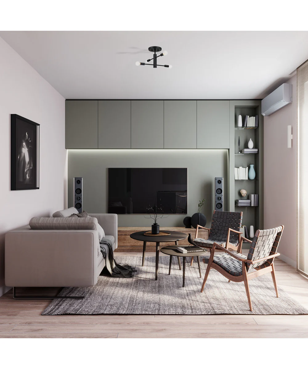 Arlo 4 Light Semi Flush Mount Matte Black - Image 3