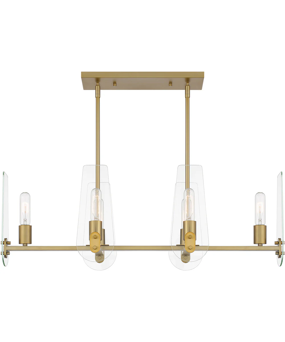 Bergen Beach 6 Light Island Brushed Gold
