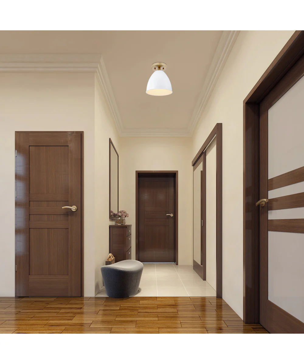 Biba 1 Light Semi Flush  Brushed Gold - Image 3