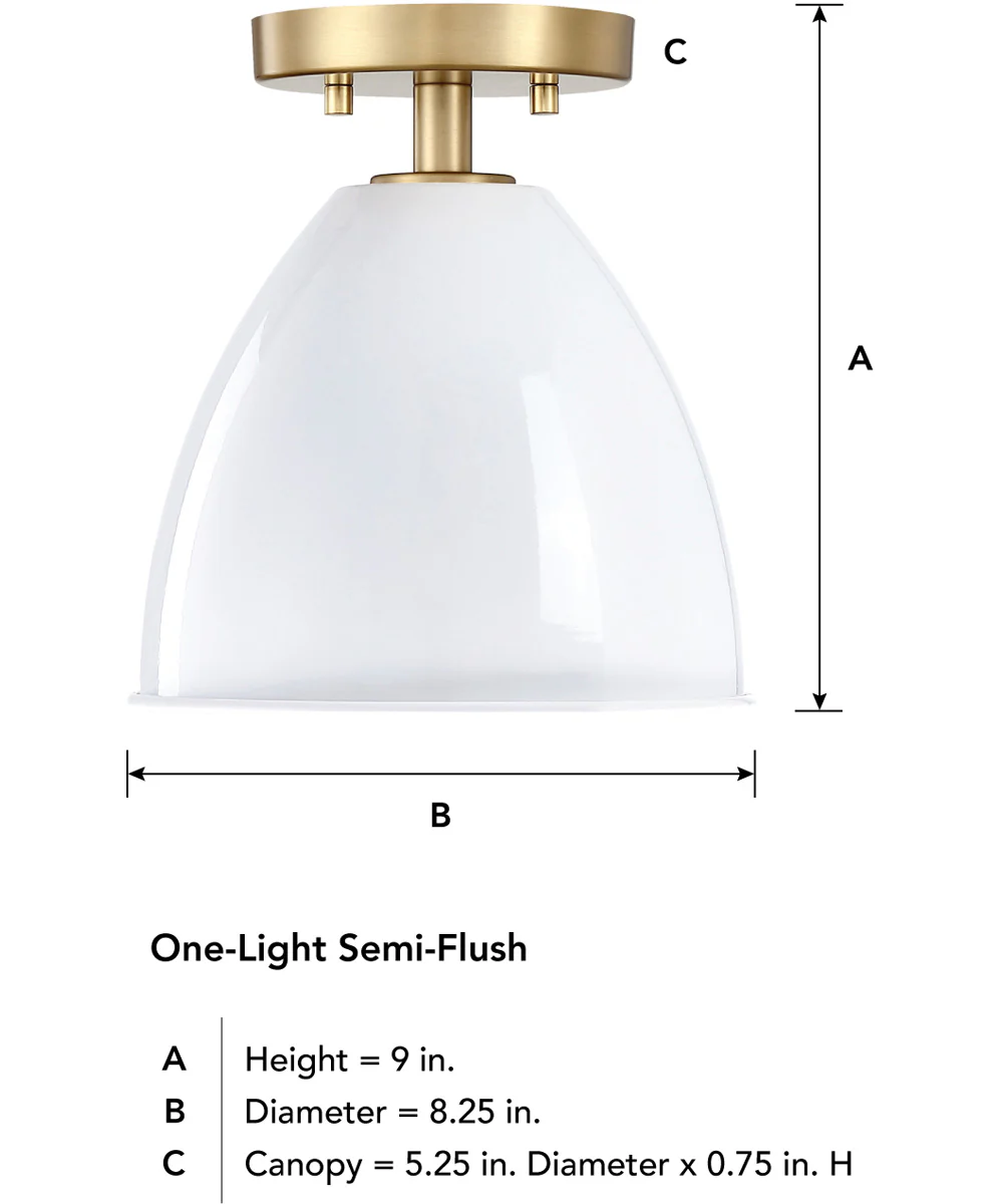 Biba 1 Light Semi Flush  Brushed Gold - Image 5