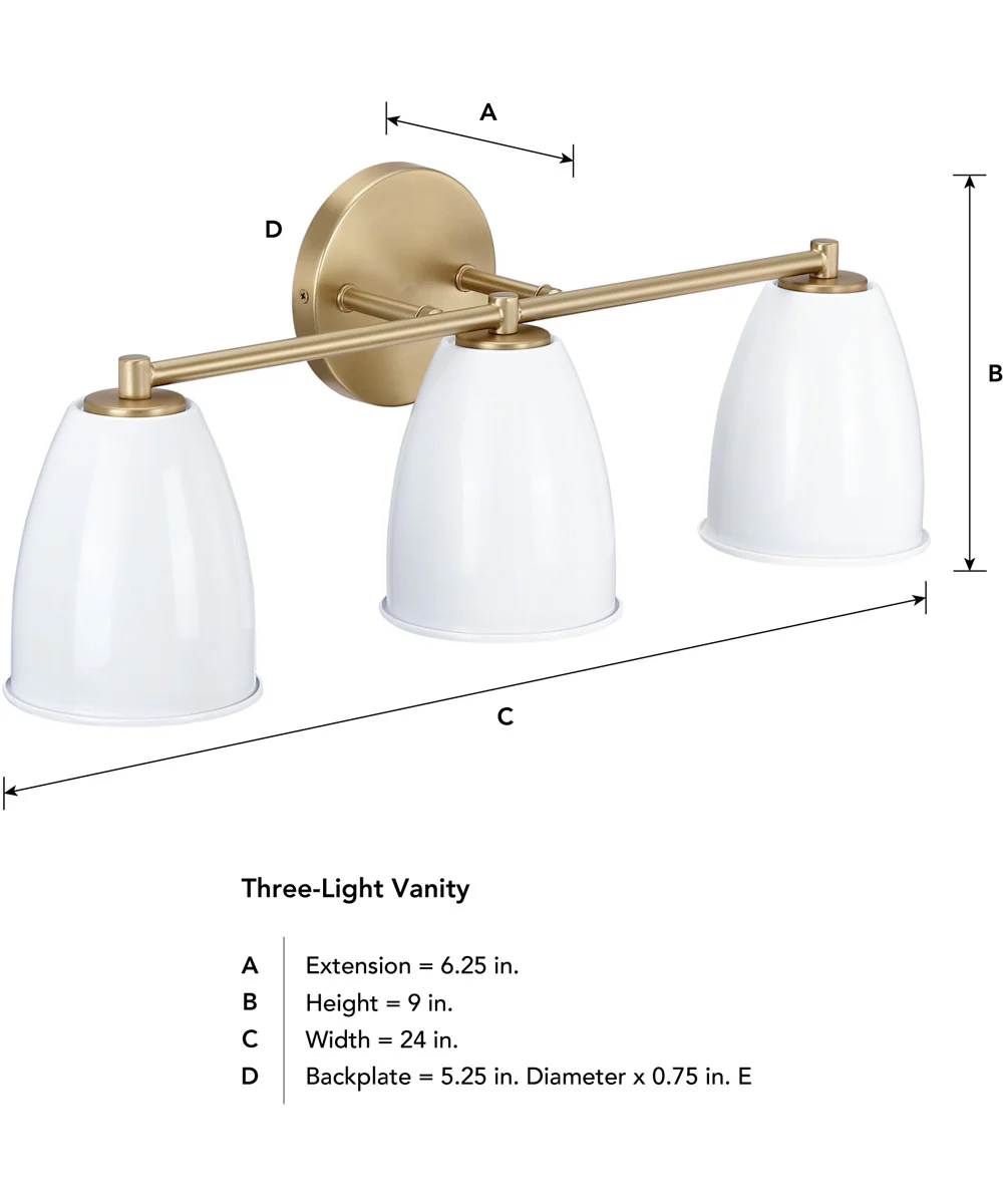 Biba 3 Light Vanity Brushed Gold - Image 4