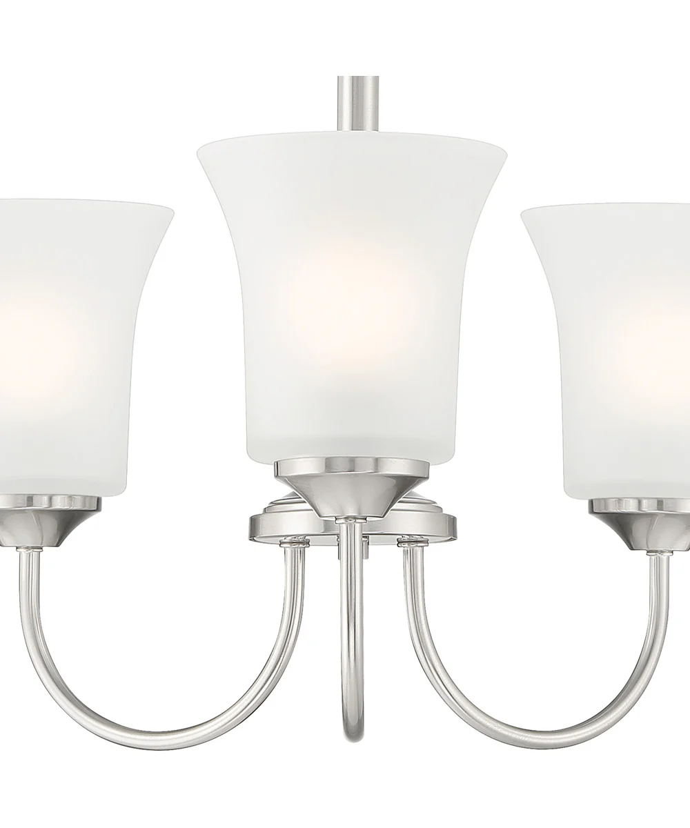 Bronson 3 Light Chandelier Brushed Nickel - Image 3