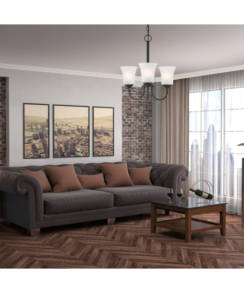 Bronson 3 Light Chandelier Matte Black - Image 2