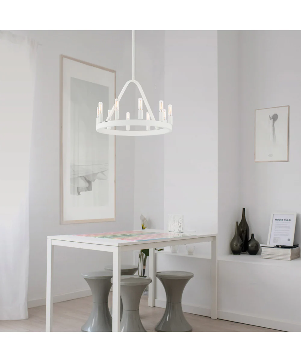 Carousel 10 Light Chandelier Matte White - Image 2