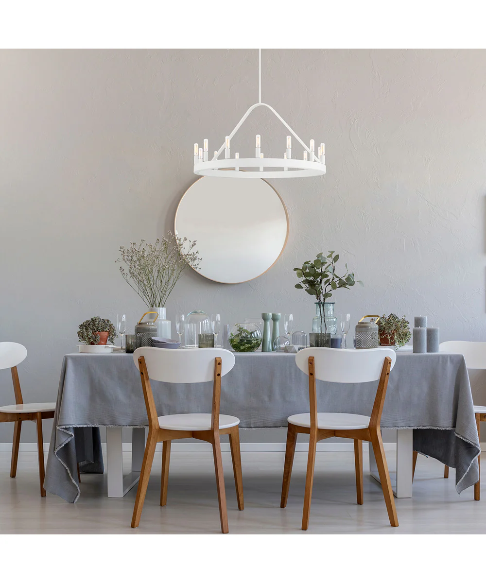 Carousel 14 Light Chandelier Matte White - Image 2