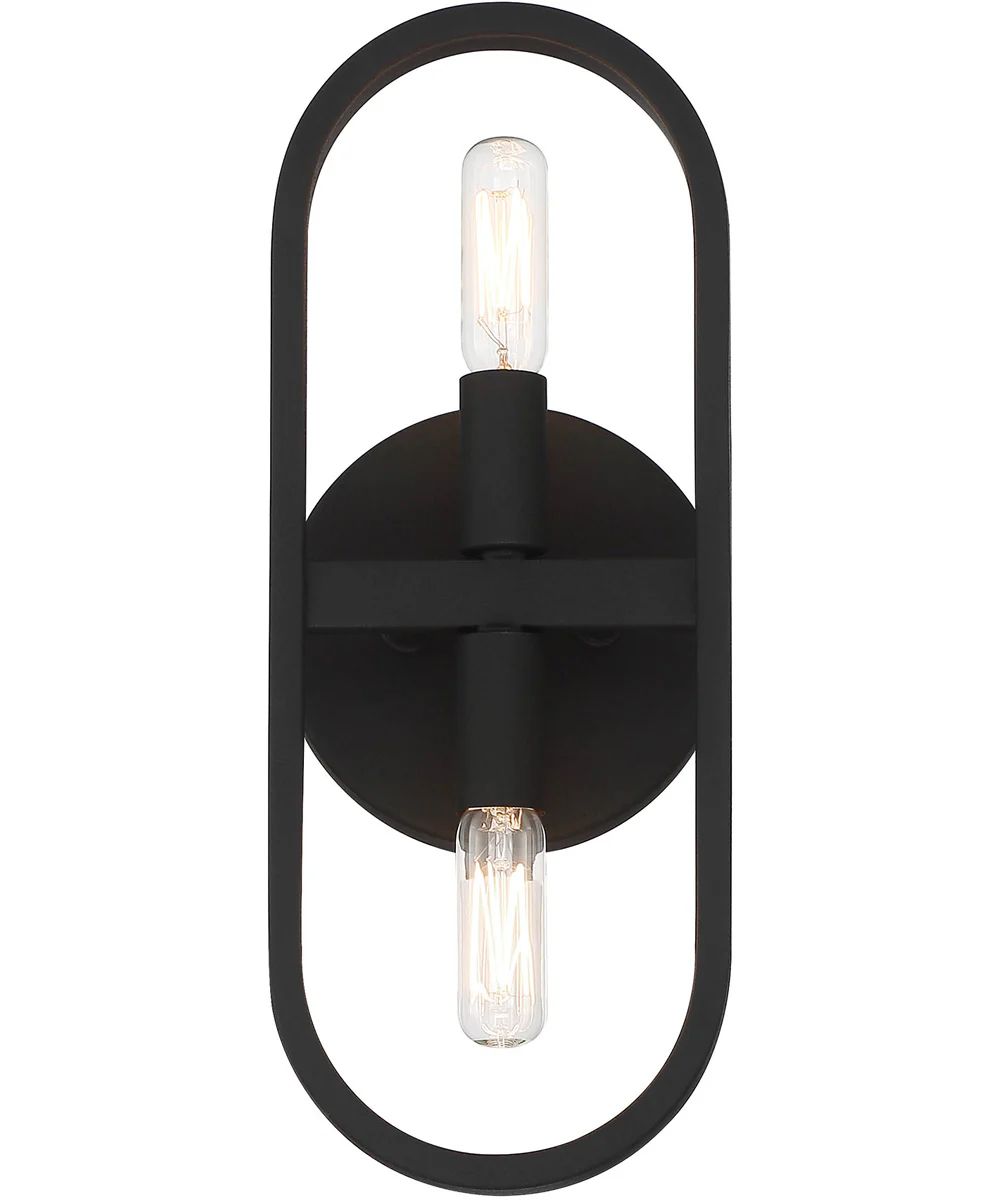 Carousel 2 Light Wall Sconce Black