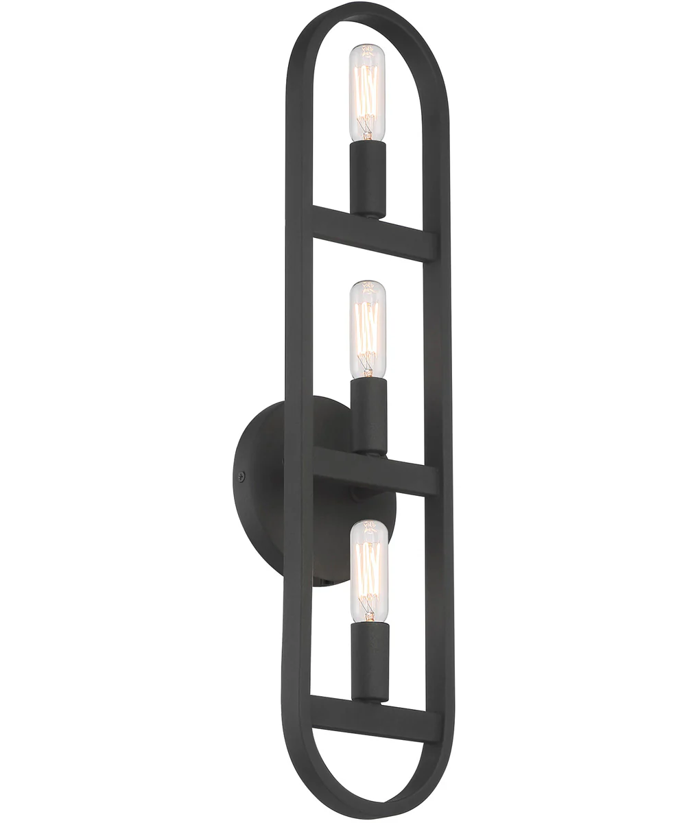 Carousel 3 Light Wall Sconce Black - Image 4