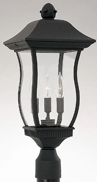 21"h Chelsea Ourdoor Post Lantern Black - Image 2