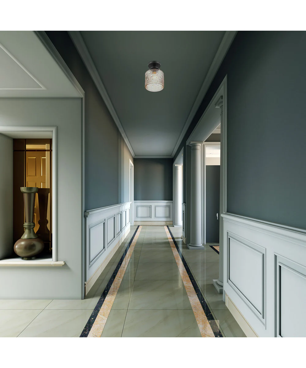 Ele 1 Light Semi Flush  Matte Black - Image 3