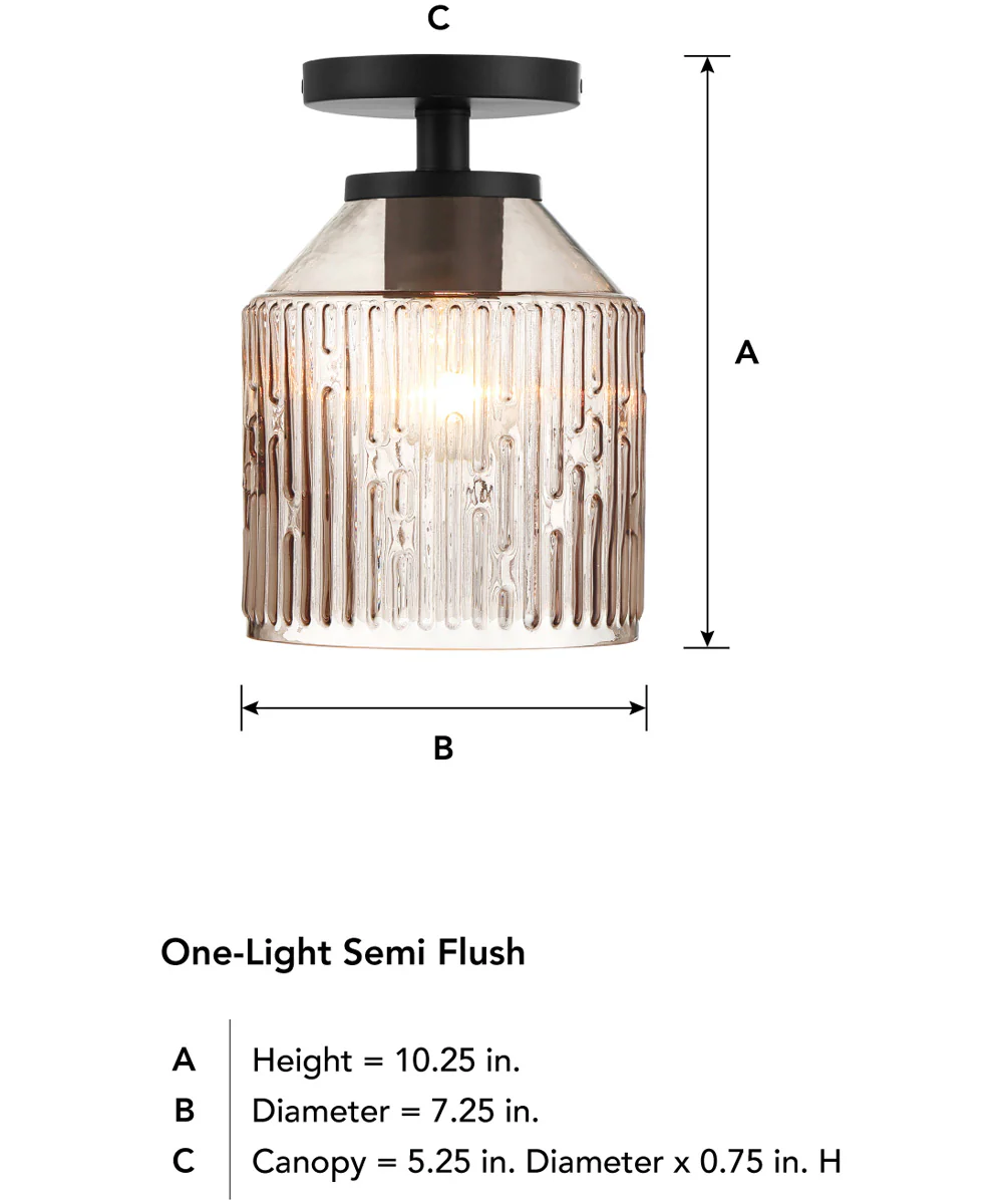 Ele 1 Light Semi Flush  Matte Black - Image 5