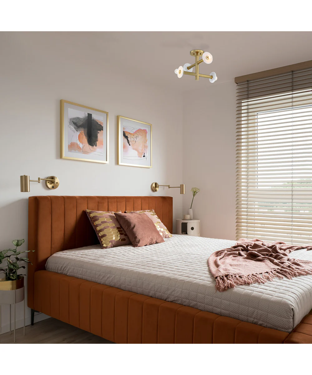 Fina 4 Light Semi Flush Mount Brushed Gold - Image 2