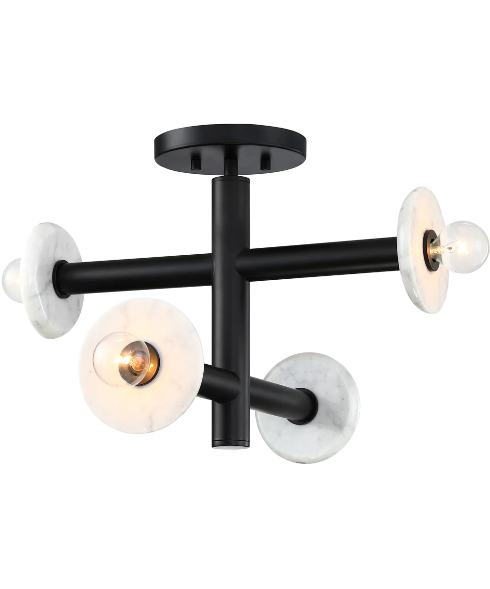 Fina 4 Light Semi Flush Mount Matte Black
