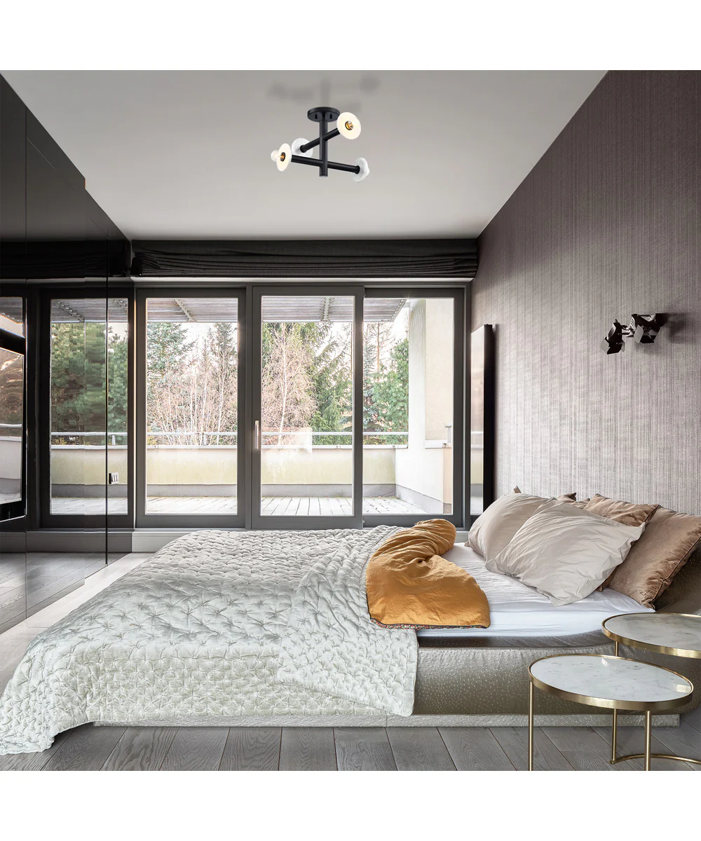 Fina 4 Light Semi Flush Mount Matte Black - Image 3
