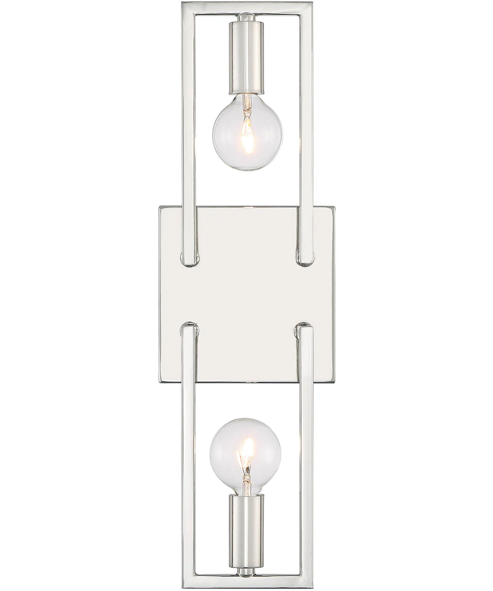 Finni 2 Light Wall Sconce Polished Nickel