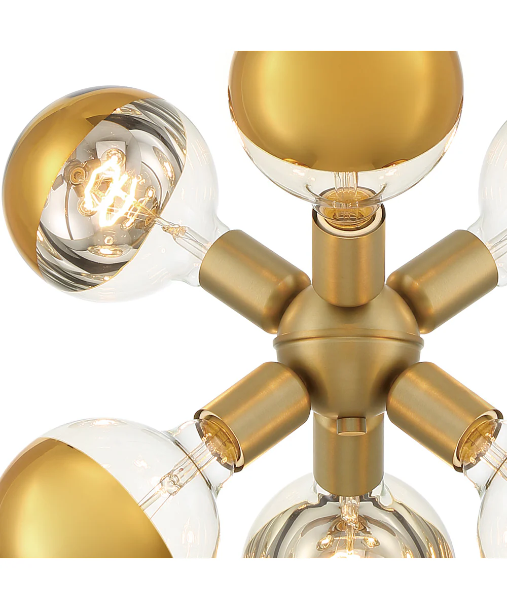 Gambit 6 Light Pendant Brushed Gold - Image 4