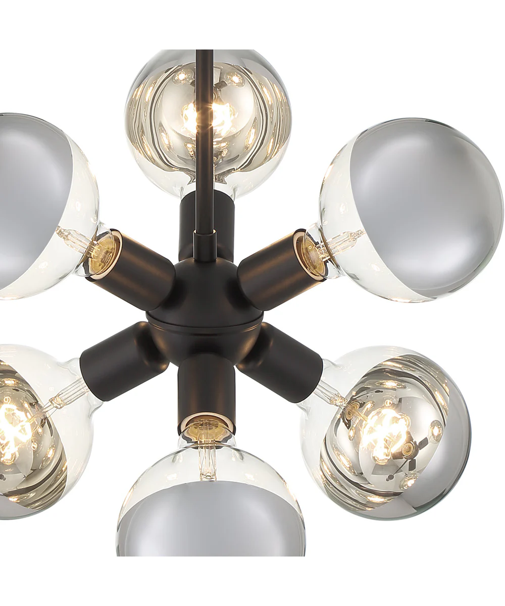 Gambit 6 Light Pendant Matte Black - Image 4