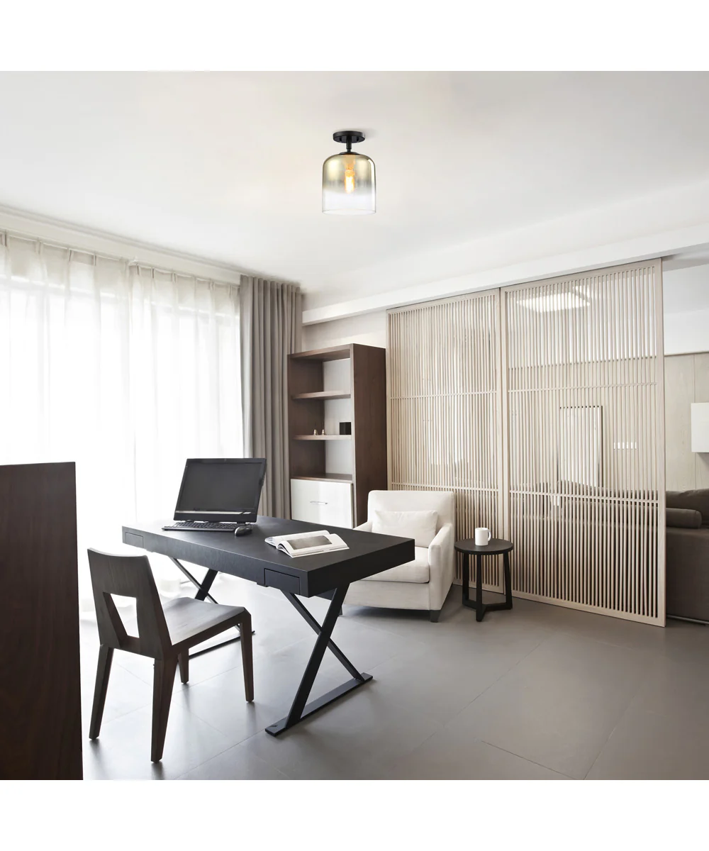 Gatsby 1 Light Semi Flush Mount Matte Black - Image 2