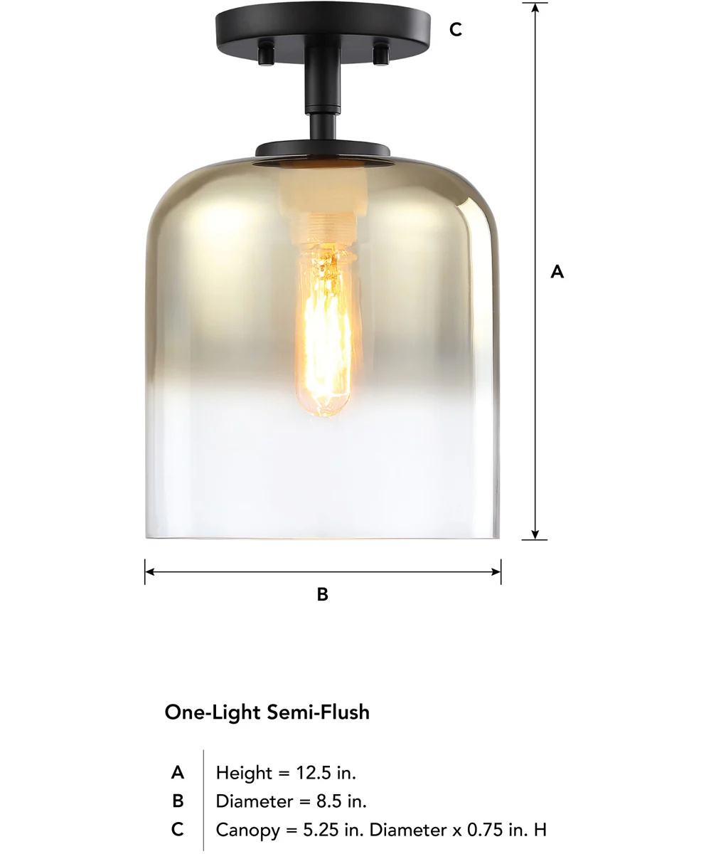 Gatsby 1 Light Semi Flush Mount Matte Black - Image 3