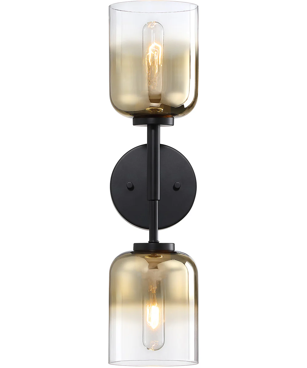 Gatsby 2 Light Wall Sconce Matte Black