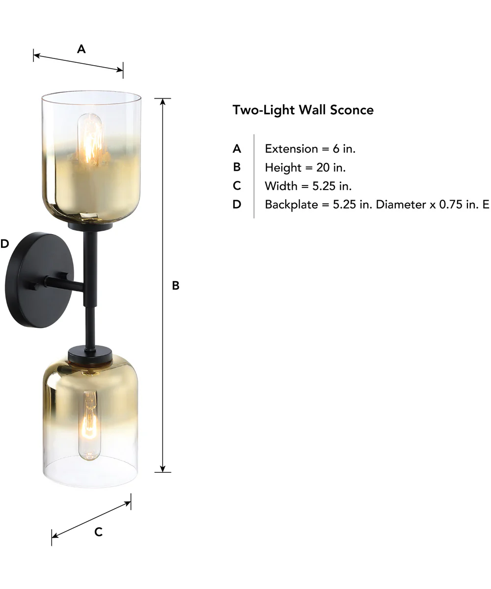 Gatsby 2 Light Wall Sconce Matte Black - Image 3