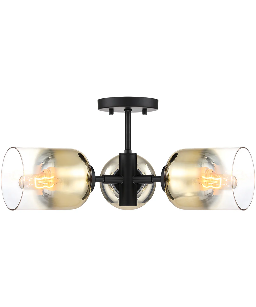 Gatsby 3 Light Semi Flush Mount Matte Black